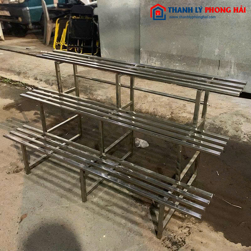 Kệ Trưng Bày Inox Cũ 3 Tầng