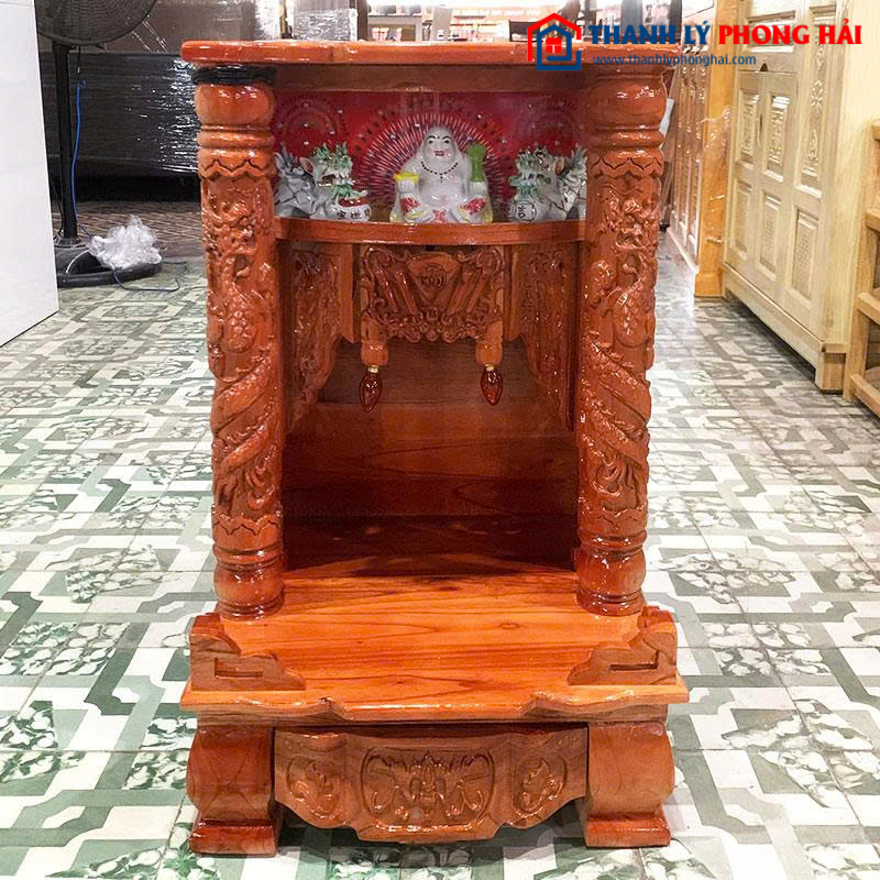 Thanh Lý Bàn Thờ Ông Địa Gỗ Xoan Chạm Khắc Cổ Điển Mới 99% (Nhiều Size)
