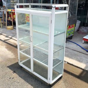 Tủ Chén Cũ Nhôm Kính 80cm