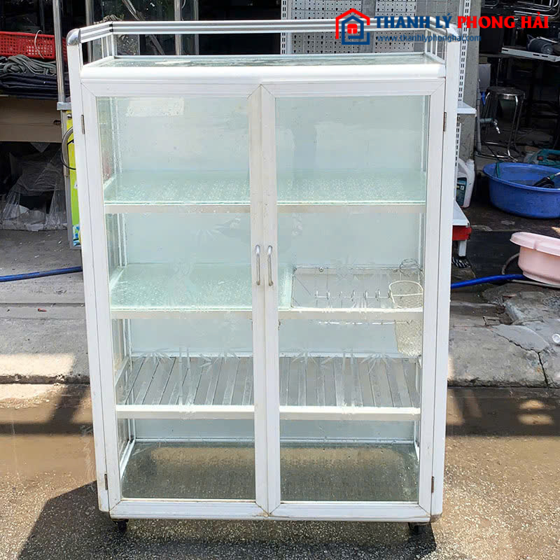 Tủ Chén Cũ Nhôm Kính 80cm