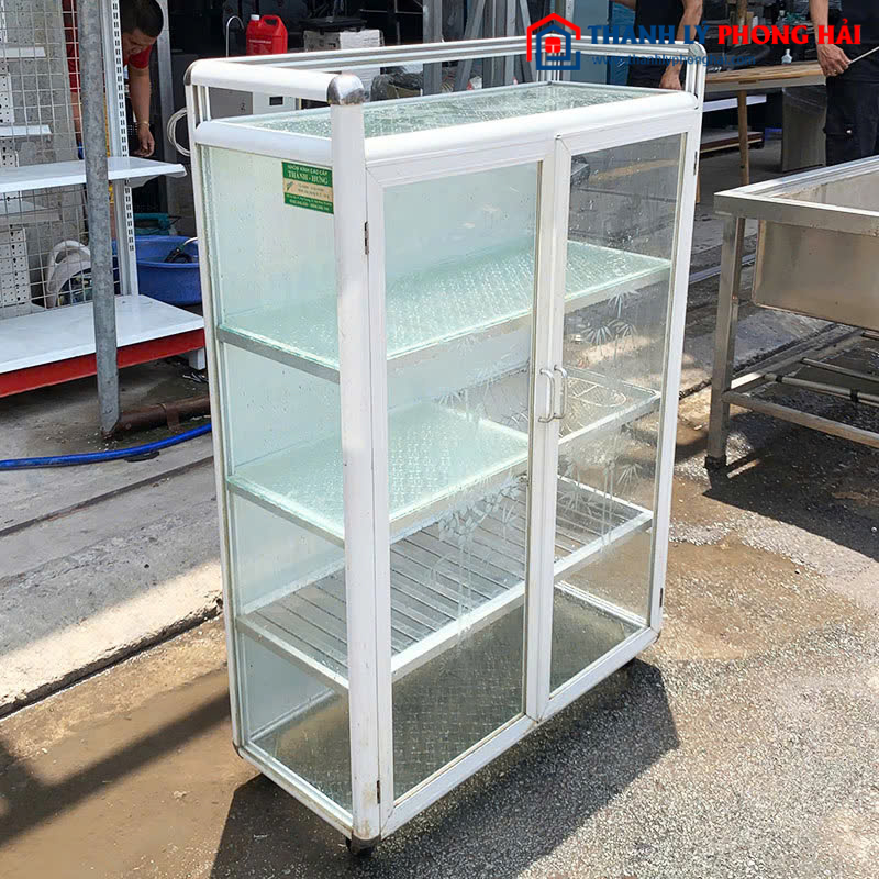 Tủ Chén Cũ Nhôm Kính 80cm