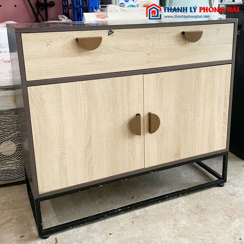 Tủ Đựng Đồ 1m Khung Sắt Cũ Mặt Gỗ MDF