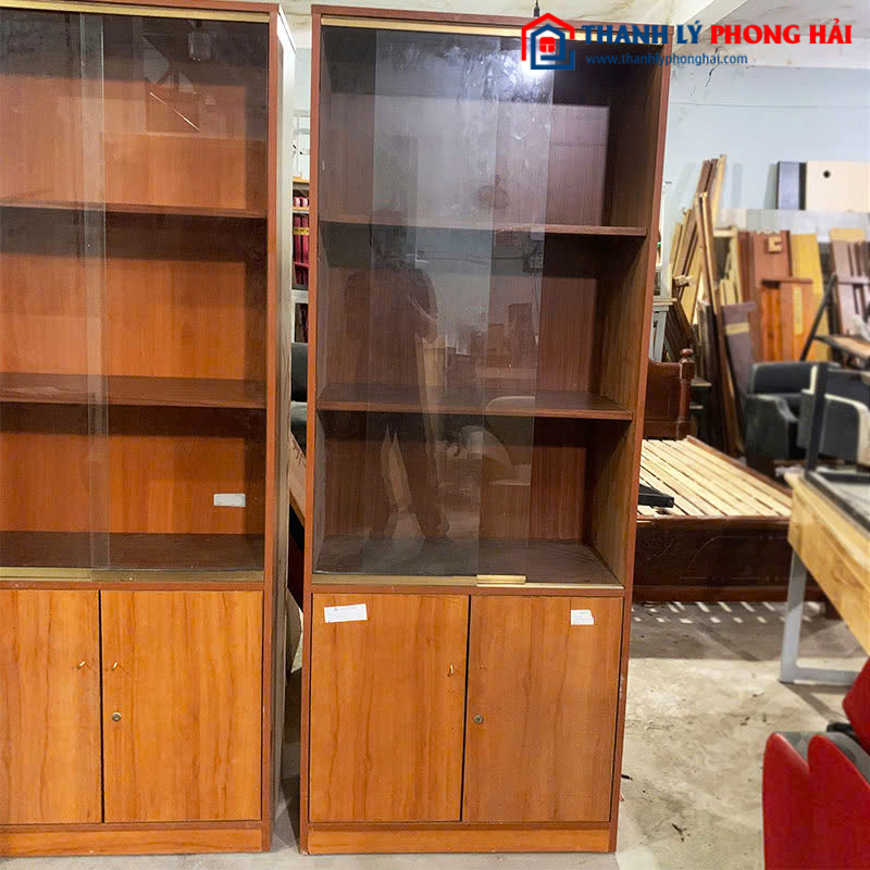 Tủ Hồ Sơ Cũ 80cm Kính Cửa Lùa