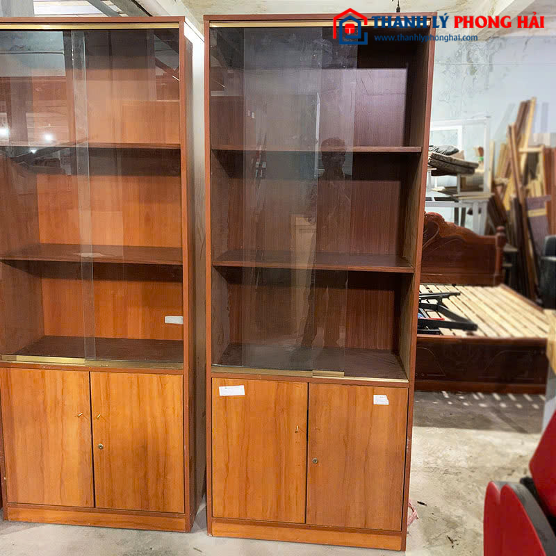 Tủ Hồ Sơ Cũ 80cm Kính Cửa Lùa