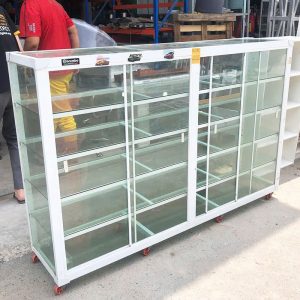 Tủ Nhôm Kính Trưng Bày Cũ 1m8 Cửa Lùa