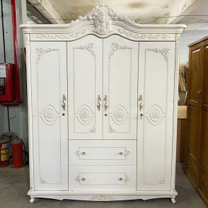 Tủ Quần Áo 4 Cánh Hoàng Gia Cũ Phong Cách Châu Âu