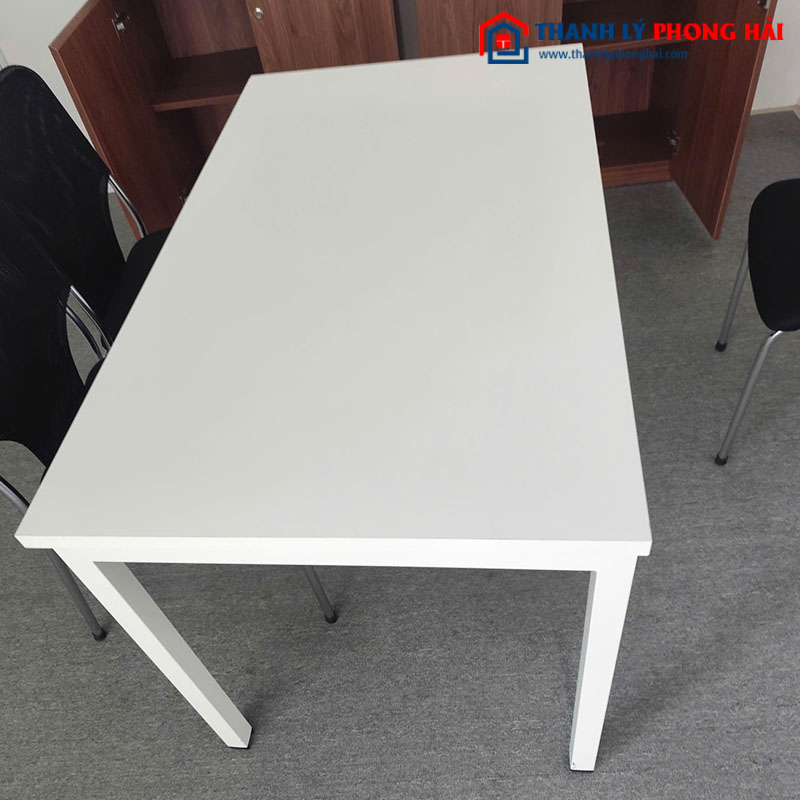 Bàn Ăn Full Gỗ Màu Trắng 1m2 Cũ