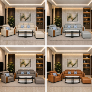 Bàn Ghế Sofa Camell Go Kèm Gối Bọc Da Mới 99% (Nhiều Màu)