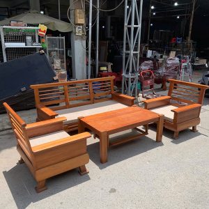 Bàn Ghế Sofa Khung Gỗ Lót Nệm Cũ