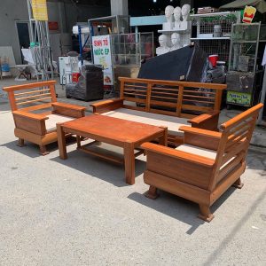 Bàn Ghế Sofa Khung Gỗ Lót Nệm Cũ