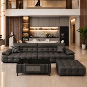 Bàn Ghế Sofa Maserati Bọc Da Đính Nút Mới 99% (Nhiều Màu)