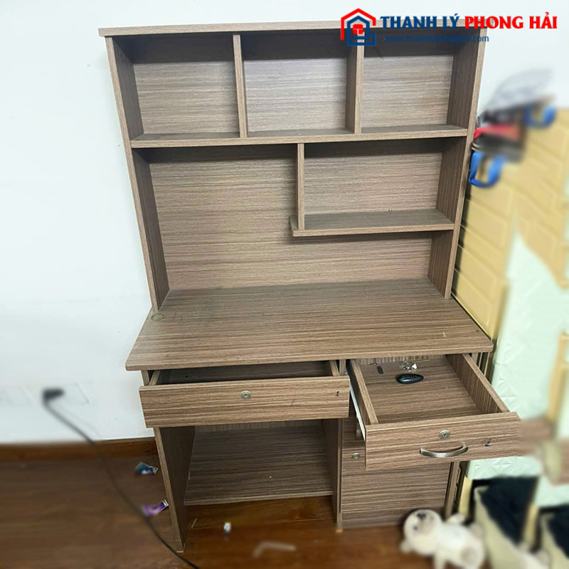 Bàn Học Liền Kệ Cho Bé Gỗ Công Nghiệp Cũ