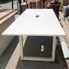Bàn Họp Chân Sắt Mặt Gỗ Công Nghiệp 1m2 Cũ