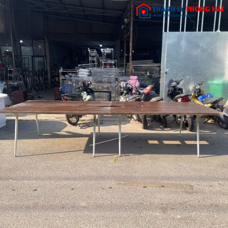 Bàn Họp Gỗ Chân Sắt 3m6 Cũ