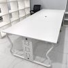Bàn Họp Mặt Gỗ Chân Sắt Trắng Cũ