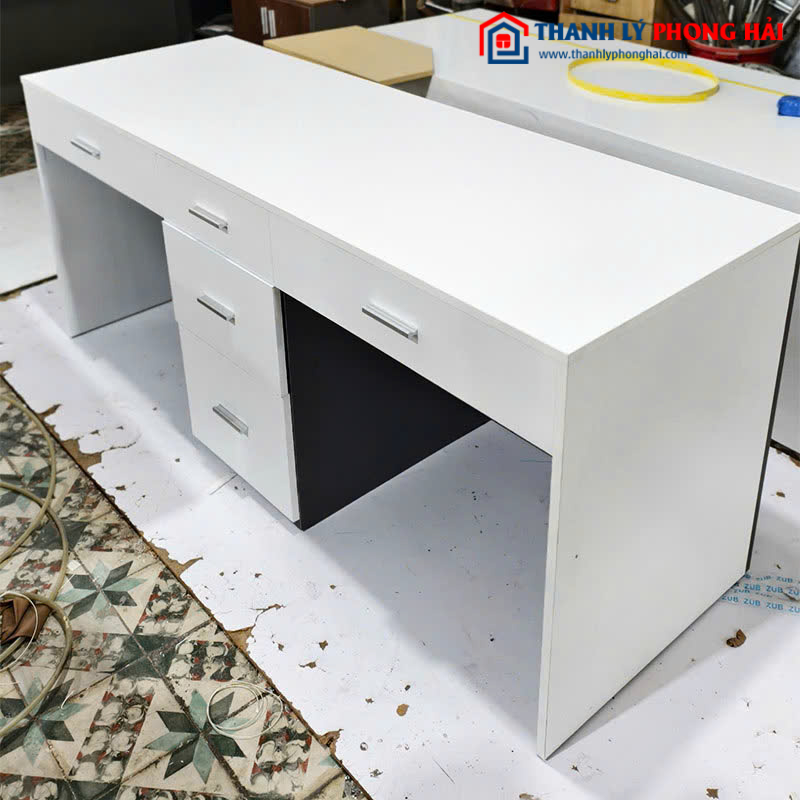 Bàn Làm Việc 1m7 2 Chỗ Kèm Tủ Hồ Sơ Mới 99%