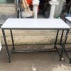 Bàn Làm Việc Chân Sắt Mặt Gỗ Trắng 1m2 Cũ
