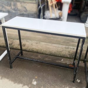 Bàn Làm Việc Chân Sắt Mặt Gỗ Trắng 1m2 Cũ