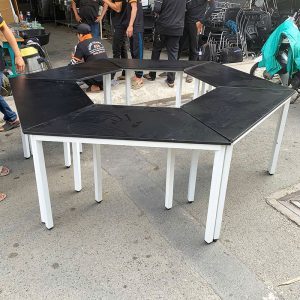 Bàn Làm Việc Gỗ Chân Sắt Ghép Module Cũ