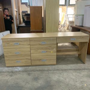 Bàn Làm Việc Kèm Tủ Hồ Sơ Gỗ Cũ