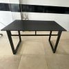 Bàn Làm Việc Mặt Gỗ Chân Sắt Đen Cũ