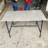 Bàn Làm Việc Mặt Gỗ Xám Chân Sắt Cũ