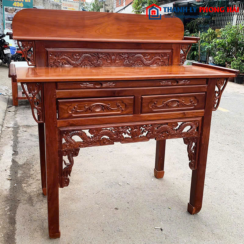 Bàn Thờ 2 Tầng Cũ 1m47 Gỗ Căm Xe Gõ Đỏ