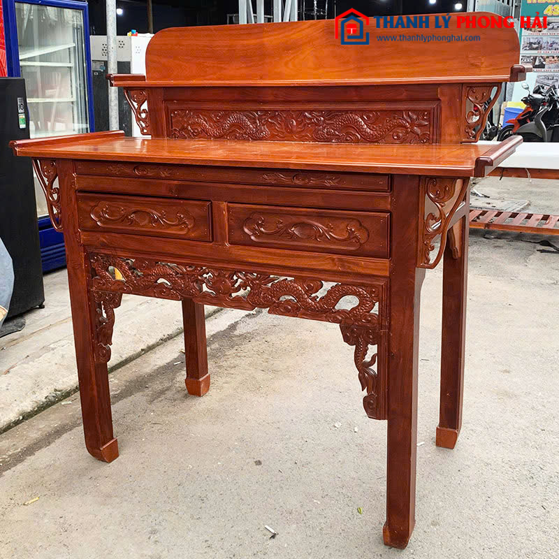 Bàn Thờ 2 Tầng Cũ 1m47 Gỗ Căm Xe Gõ Đỏ