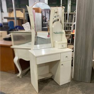 Bàn Trang Điểm Gỗ Màu Trắng Có Hộc Tủ Cũ