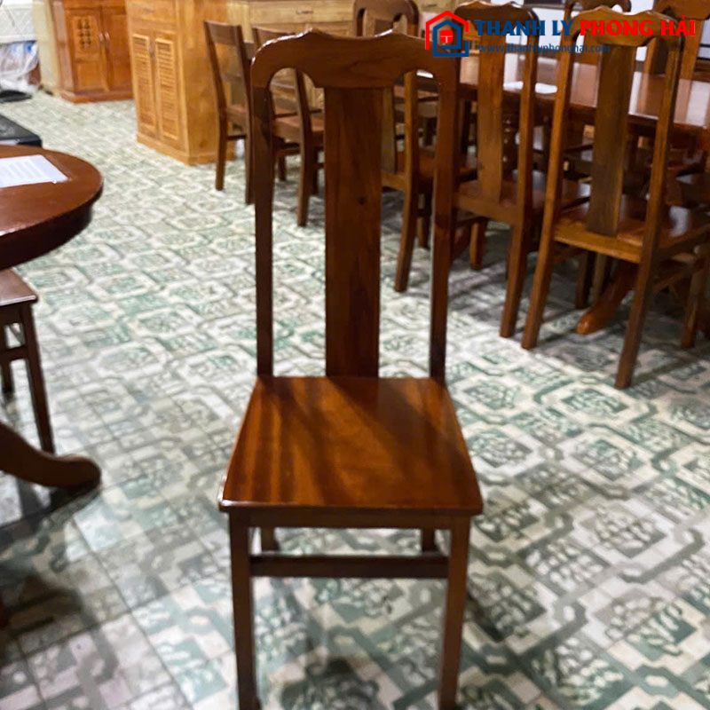 Bộ Bàn Ăn Oval 6 Ghế Gỗ Tự Nhiên Mới 99%