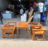 Bộ Bàn Ghế Cafe Ngoài Trời Gỗ Tự Nhiên Cũ
