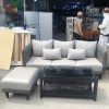 Bộ Sofa Da Cũ Kèm Đôn Lớn Và Bàn Trà