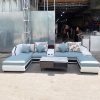 Bộ Sofa Góc L 3m3 Kèm Bàn Màu Xanh Cũ