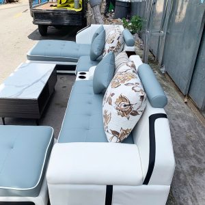 Bộ Sofa Góc L 3m3 Kèm Bàn Màu Xanh Cũ