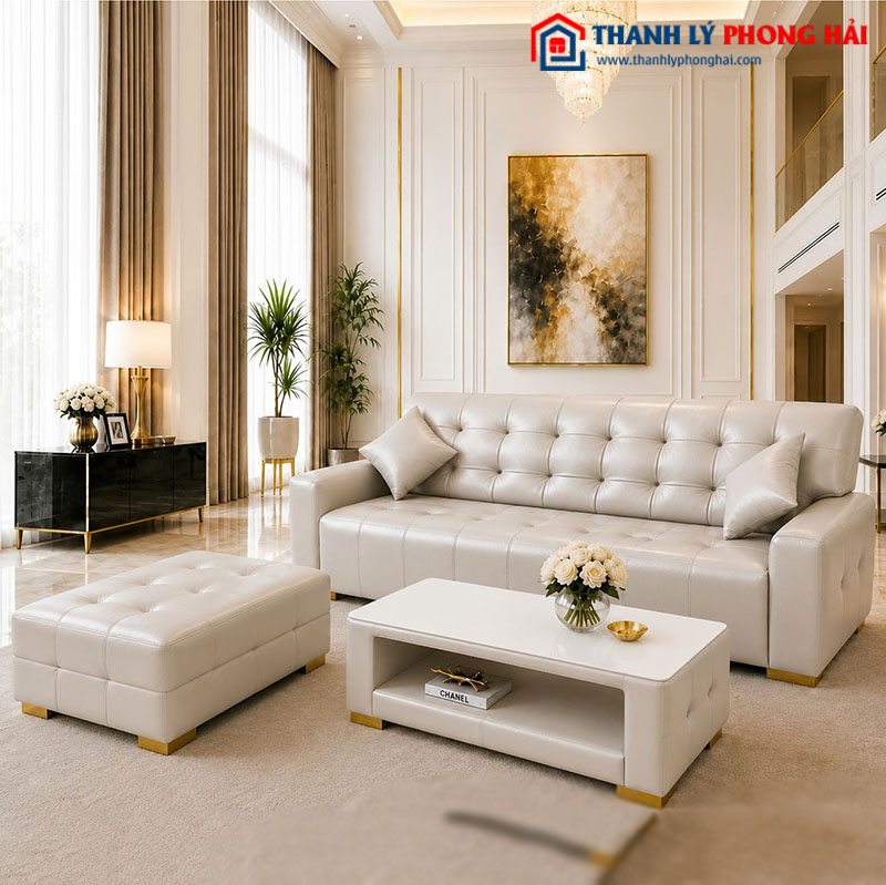 Bộ Sofa Porsche Bọc Da 3 Món Mới 99% (Nhiều Màu)