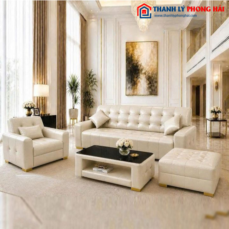 Bộ Sofa Porsche Bọc Da 4 Món Mới 99% (Nhiều Màu)
