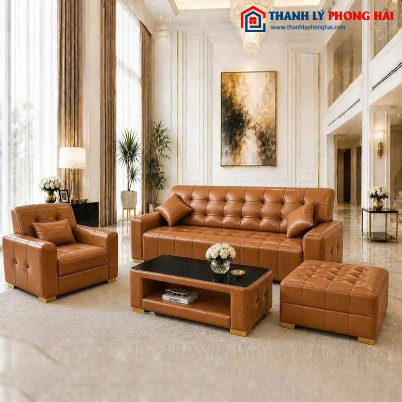 Bộ Sofa Porsche Bọc Da 4 Món Mới 99% (Nhiều Mẫu)