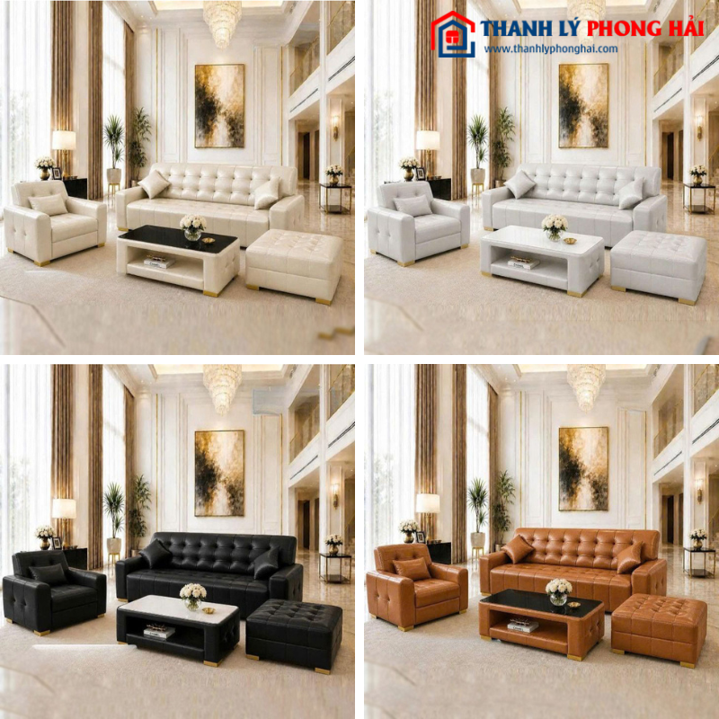 Bộ Sofa Porsche Bọc Da 4 Món Mới 99% (Nhiều Mẫu)