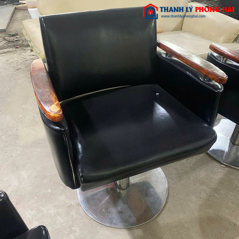Ghế Cắt Tóc Bọc Da Tay Gỗ Cũ