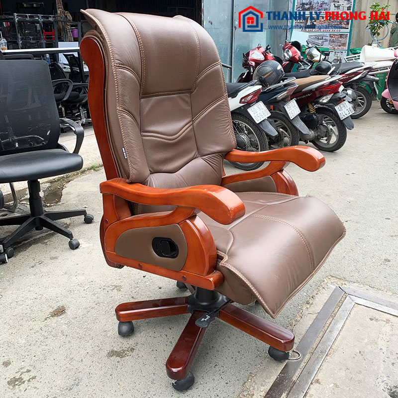 Ghế Giám Đốc Bọc Da Khung Gỗ Cao Cấp Cũ