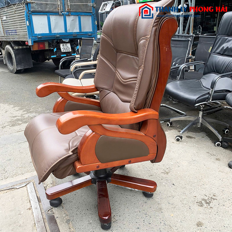 Ghế Giám Đốc Bọc Da Khung Gỗ Cao Cấp Cũ