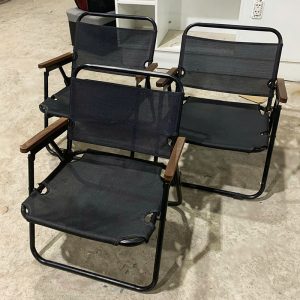 Ghế Xếp Lưới Khung Sắt Tay Gỗ Cũ