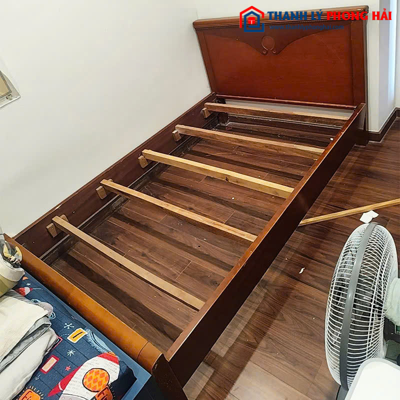 Giường Gỗ Tự Nhiên 1m2 Cũ Khung Chắc Chắn