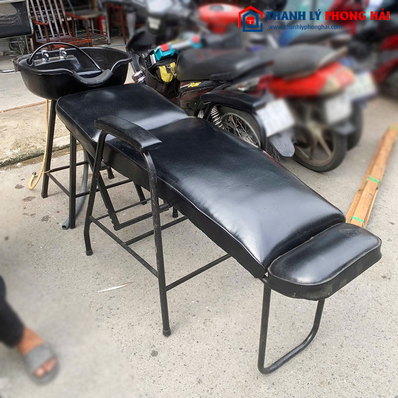 Giường Gội Đầu Cũ Bọc Da Kèm Bồn Nhựa
