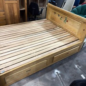 Giường Ngủ Gỗ 2 Hộc Tự Nhiên 1m6 Cũ