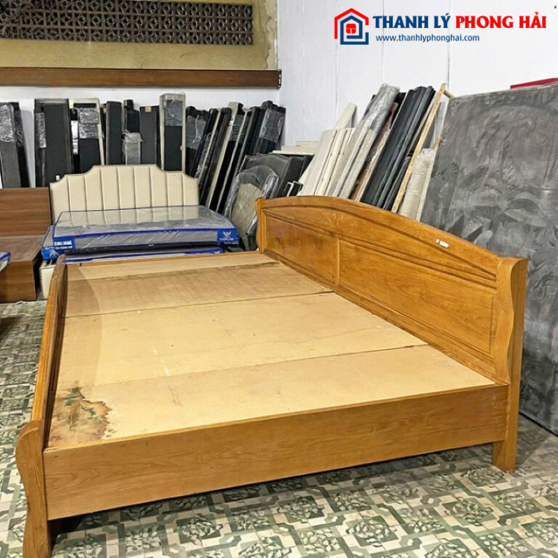 Giường Ngủ Gỗ Tự Nhiên 3m7 Cỡ Lớn Cũ