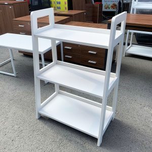 Kệ Trưng Bày 3 Tầng Màu Trắng Khung Sắt Cũ