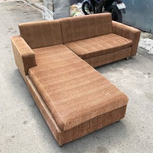 Sofa Góc L Bọc Vải Nâu Cũ