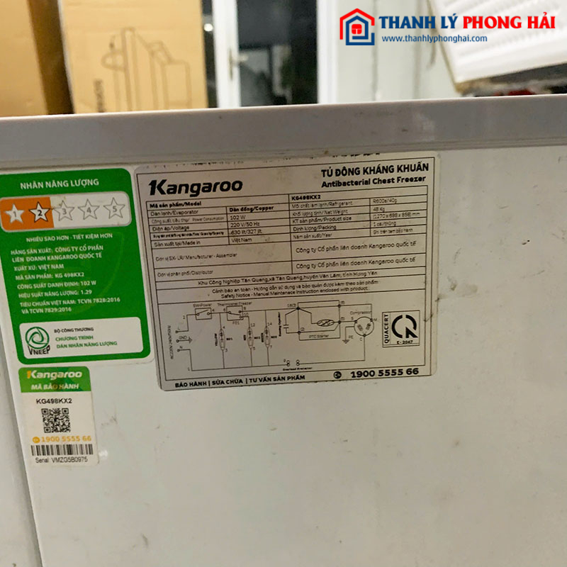 Tủ Đông Kangaroo 2 Cánh Cũ