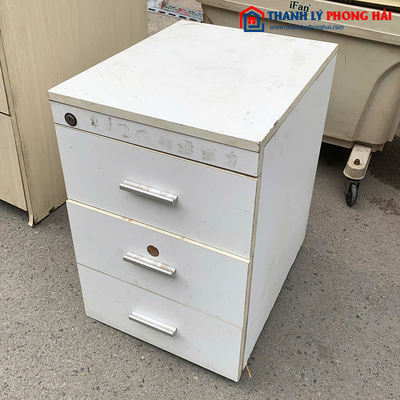 Tủ Hồ Sơ 3 Ngăn Kéo Cũ Màu Trắng